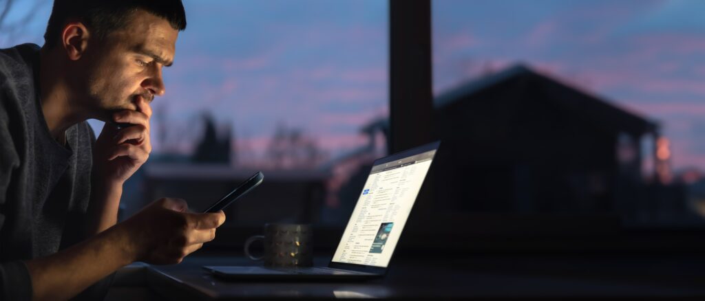 Man watching product page